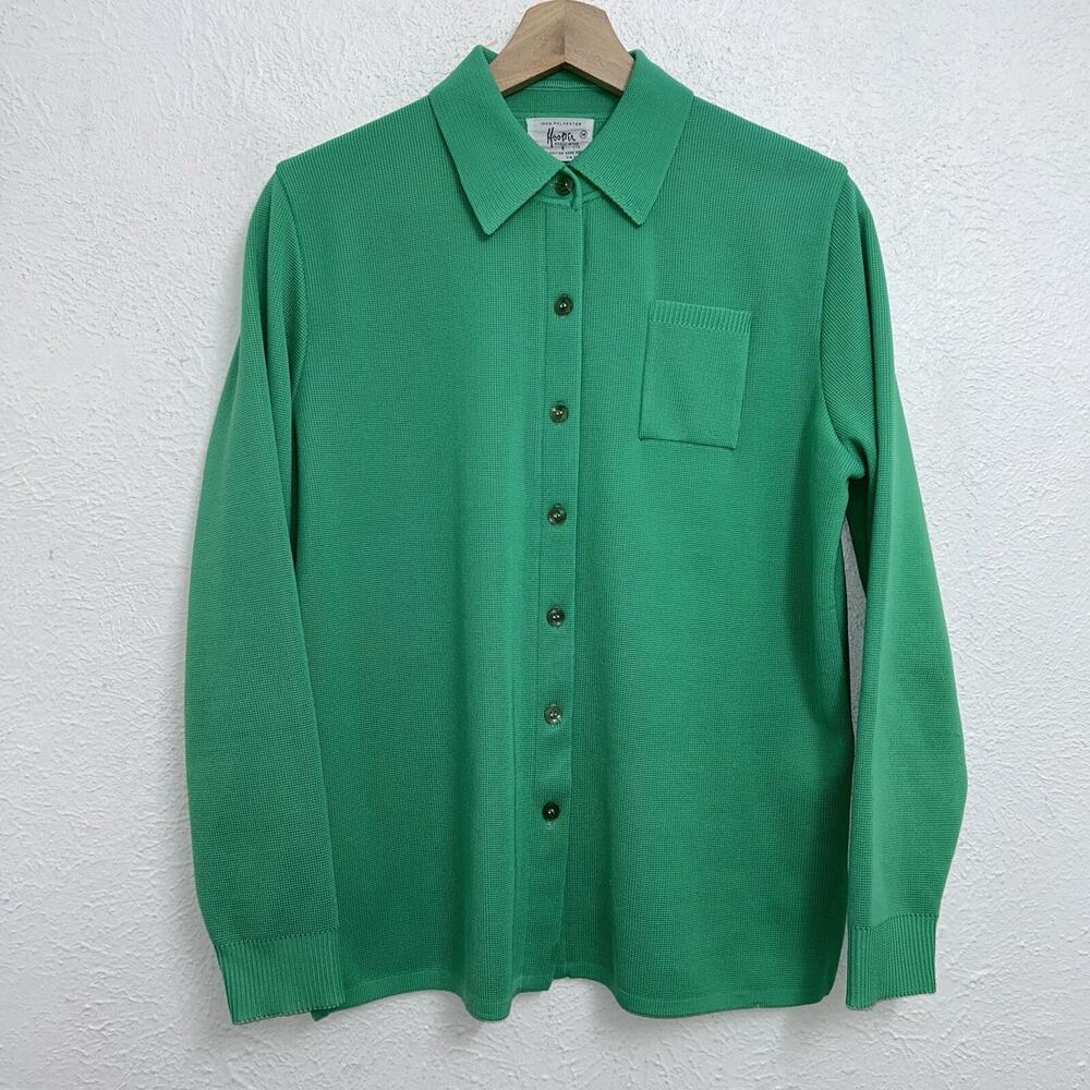 Vintage Hooper Associates Cardigan Green Knit Sweater Women's 14 Medium